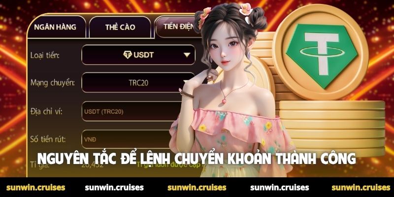 Nguyên tắc để lệnh chuyển khoản thành công