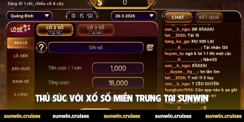 Thử sức với xổ số miền Trung tại Sunwin