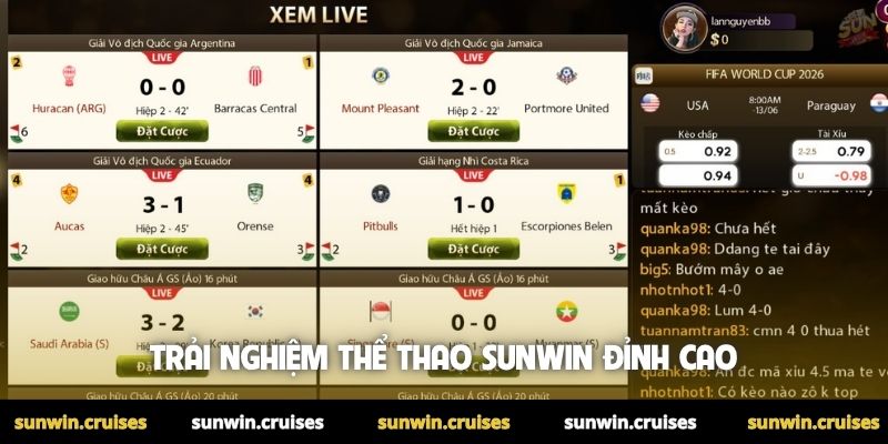 Trải nghiệm Thể thao Sunwin đỉnh cao